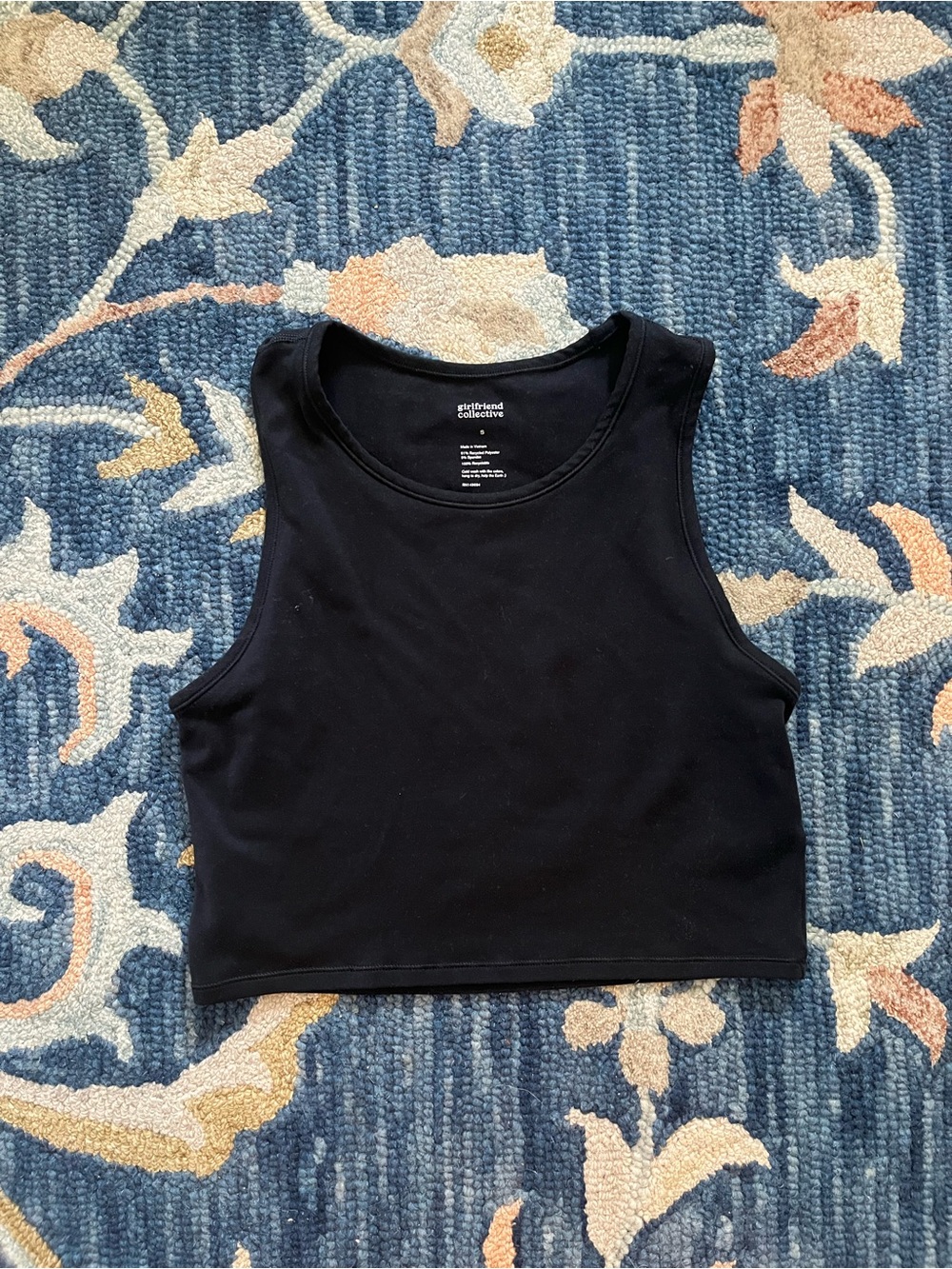 Black Cropped Tank Top - Girlfriend collective small